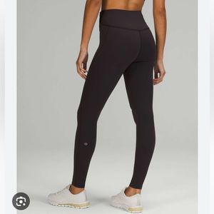 Lululemon base pace high rise ribbed black 25”
